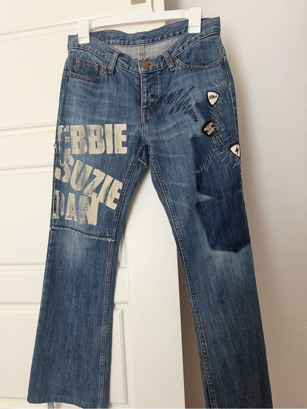 Hysteric Glamour Blue Graphic Wide-Leg Jeans vintage